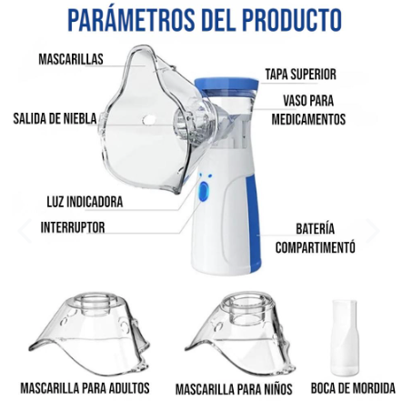 Nebulizador De Inhalación Portatil Recargable