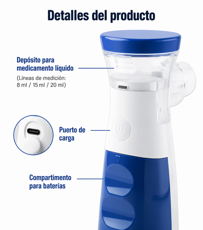 Nebulizador De Inhalación Portatil Recargable
